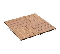vidaXL Piastrelle per terrazza, 22 pezzi, in legno di teak, 30 x 30 cm, WPC