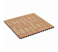 vidaXL Piastrelle per terrazza, 22 pezzi, in legno di teak, 30 x 30 cm, WPC