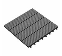 vidaXL Piastrelle per terrazze, 11 pezzi, grigio, 30 x 30 cm, in WPC, elegante piastrella quadrata, pratico fondo per esterni, affidabile composito in plastica, efficiente decking per interni