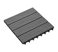 vidaXL Piastrelle per terrazze design 3D, 11 pezzi, grigie, 30 x 30 cm, WPC, moderna piastra quadrata, pavimento esterno resistente per terrazze, ponti e balconi, facile installazione e design