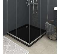 vidaXL Piatto Doccia Quadrato in ABS Nero 80x80 cm