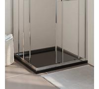 vidaXL Piatto Doccia Quadrato in ABS Nero 90x90 cm
