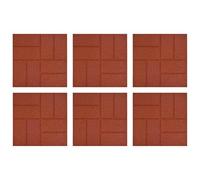 vidaXL Pietra da Passo 6 pz Rosso 40,5 x 40,5 x 2 cm Gomma