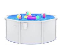 vidaXL Piscina con Pareti in Acciaio 300x120 cm Bianca