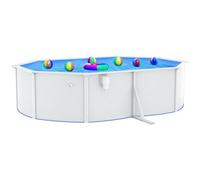 VIDAXL - Piscina Con Pareti In Acciaio Ovale 490x360x120 Cm Bianca