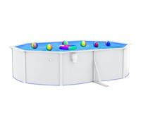 vidaXL Piscina con Pareti in Acciaio Ovale 490x360x120 cm Bianca