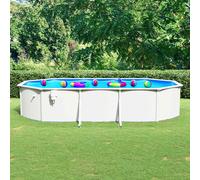 vidaXL Piscina con Pareti in Acciaio Ovale 610x360x120 cm Bianca