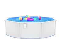 vidaXL Piscina con Pareti in Acciaio Rotonda 460x120 cm Bianca