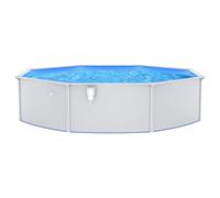 Piscina con pareti in acciaio rotonda 550x120 cm bianca