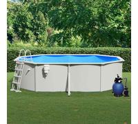 vidaXL Piscina con Pompa Filtro a Sabbia e Scaletta 490x360x120 cm