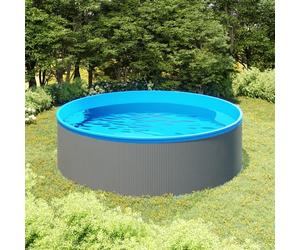 vidaXL Piscina Fuori Terra 350x90 cm Grigio