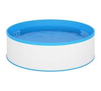 vidaXL Piscina Fuori Terra Vasca da Giardino Robusta Resistente Famiglia Divertimento Acqua 350x90 cm Bianca Struttura in Acciaio e PVC