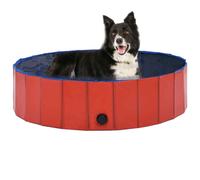 vidaXL Piscina per Cani Pieghevole Rossa 120x30 cm in PVC