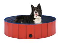 vidaXL Piscina per Cani Pieghevole Rossa 120x30 cm in PVC
