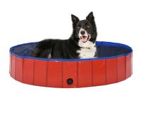 vidaXL Piscina per Cani Pieghevole Rossa 160x30 cm in PVC