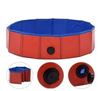 vidaXL Piscina per Cani Pieghevole Rossa 80x20 cm in PVC