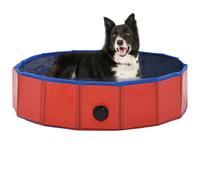 vidaXL Piscina per Cani Pieghevole Rossa 80x20 cm in PVC