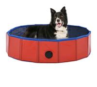 vidaXL Piscina per Cani Pieghevole Rossa 80x20 cm in PVC