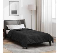 vidaXL Piumone Completo Annuale Nero 220 x 135 cm Microfibra