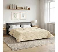 vidaXL Piumone Completo Annuale Trapuntato Crema 220 x 240 cm
