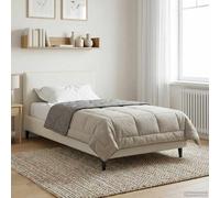 vidaXL Piumone Completo Annuale Trapuntato Grigio chiaro 135 x 200 cm