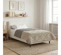 vidaXL Piumone Completo Annuale Trapuntato Grigio chiaro 135 x 200 cm