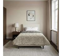 vidaXL Piumone Completo Annuale Trapuntato Grigio chiaro 155 x 200 cm