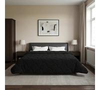 vidaXL Piumone Completo Annuale Trapuntato Nero 200 x 200 cm