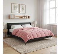 vidaXL Piumone Completo Annuale Trapuntato Rosa 200 x 200 cm
