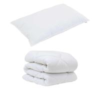 Set di Biancheria Invernale 135 x 200 cm e 40 x 80 in Microfibra Bianca. Piumone e Cuscino extra caldo, cucito a box. Lavabile in lavatrice, perfetto per l'uso in camera da letto. Coperta trapuntata