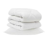 Set Confortevole per Letto Invernale 135 x 220 cm in Microfibra Bianca con Cuciture a Scatola, Lavabile in Lavatrice, Duvet e Cuscino Extra Caldo 450Gsm Imballato Sottovuoto Solo per Uso Interno, Sti