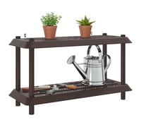 vidaXL Unità di scaffalatura 2 livelli 100 x 40 x 55,5 cm PP Marrone, Mensole flessibili, soluzioni moderne per lo stoccaggio, scaffali per esterni, organizzazione garage, indoor
