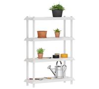 vidaXL Unità di scaffalatura 4 livelli 100 x 40 x 136,5 cm PP Bianco, Mensole flessibili, soluzioni moderne per lo stoccaggio, scaffali per esterni, organizzazione garage, indoor
