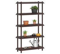 vidaXL Unità di scaffalatura 5 livelli 100 x 40 x 177 cm PP Marrone, Mensole flessibili, soluzioni moderne per lo stoccaggio, scaffali per esterni, organizzazione garage, indoor