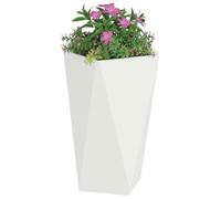 vidaXL Fioriera 2 pezzi Bianco 40x40x75 cm Acciaio – Rettangolare resistente per giardino e terrazza