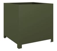 vidaXL Fioriera da Giardino Verde Oliva 50x50x50 cm in Acciaio
