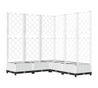 vidaXL Plantenbak met latwerk 120x120x121,5 cm polypropeen wit
