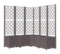 vidaXL Plantenbak met latwerk 120x120x136 cm polypropeen bruin