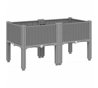 vidaXL Plantenbak met poten 80x40x42 cm polypropeen lichtgrijs