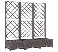 vidaXL Fioriera da Giardino con Graticcio Marrone 120x40x121,5cm in PP