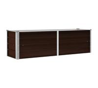 vidaXL Letto Rialzato da Giardino Rettangolare Alto Elegante Staffe Supporto Terrazzo Letto di Coltura Rialzato Marrone 160x40x45cm Acciaio Zincato