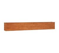 vidaXL Letto rialzato da giardino Ruggine 320x40x45 cm Acciaio Corten