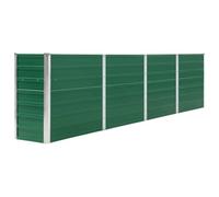 vidaXL Letto di Coltura Rialzato 320x40x77 cm Acciaio Zincato Verde