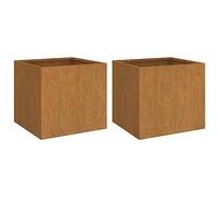 vidaXL Fioriere 2 pz 32x30x29 cm Acciaio Corten