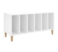 vidaXL Mobile porta dischi Bianco 100×38×48 cm in legno multistrato