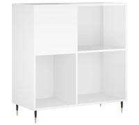 vidaXL Mobile Porta Dischi Bianco Lucido 84,5x38x89 Legno Multistrato
