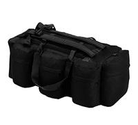 vidaXL Borsone da Viaggio Stile Militare 3 in 1 90L Nero Borsa Trekking Zaino