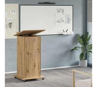 vidaXL Tavolo da computer moderno compatto con finitura in rovere Artisan e ruote per un facile movimento e un sacco di spazio per home office, mobili per postazioni di studio, piccolo legno