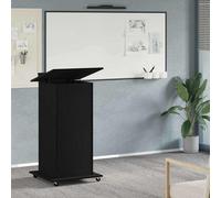 vidaXL Leggio Podio con Ruote Finto Rovere Nero 55 x 55 x 107 cm Legno multistrato