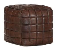 vidaXL Pouf Moderno Stile Lussuoso Decorativo Confortevole Imbottito Cotone Morbido Puff Poggiapiedi Marrone Scuro 40x40x40 cm in Vera Pelle di Capra